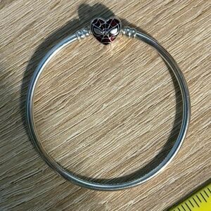 silver pandora spiderman charm bracelet bangle